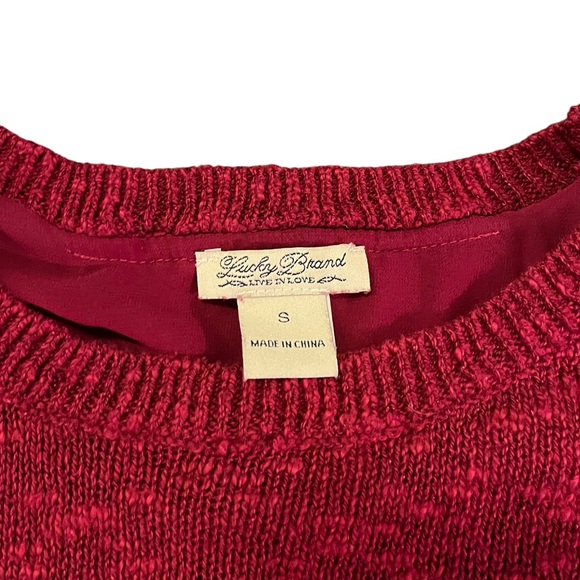 Lucky Brand Red Lace Sweater | Women’s S - Picture 2 of 5